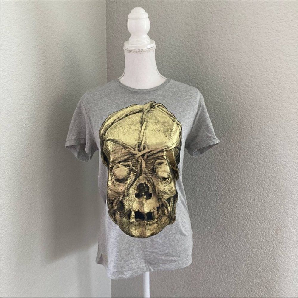Gap X Visionaire Limited Edition 63/300 Gray Skull Printed Tshirt Size Small